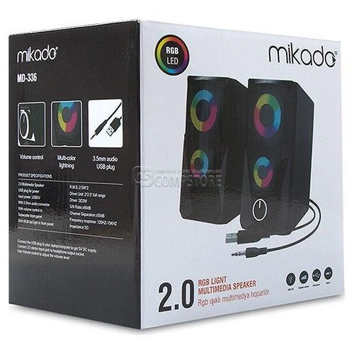 Mikado MD-336 2.0 RGB Speakers