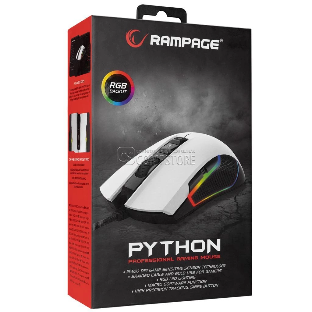 Rampage PYTHON White SMX-R600 Gaming Mouse
