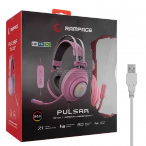 Rampage Pulsar 7.1 RGB Pink Gaming Headphone