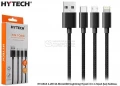 Hytech HY-X515 3A MicrcoUSB + Lightning + Type C 3 in 1 Charging Cable