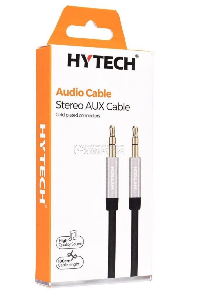 Hytech HY-X72 Black Metal Connection 3.5mm Stereo AUX Cable