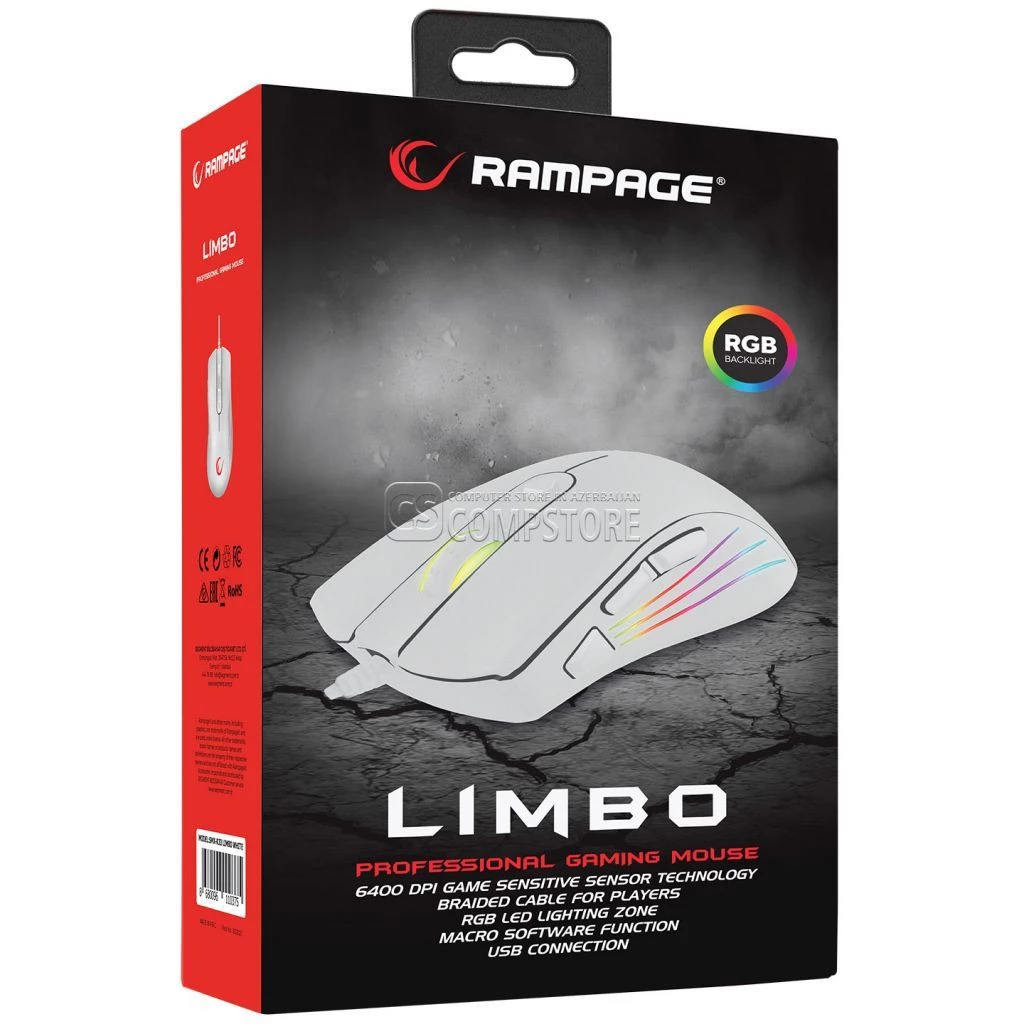 Rampage Limbo SMX-R33 White Gaming Mouse