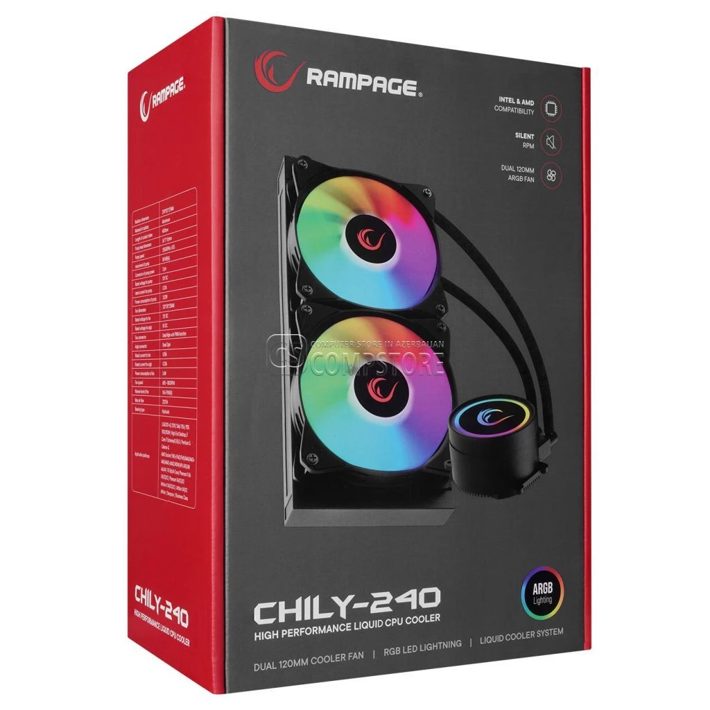 Rampage CHILY-240 RGB Liquid CPU Cooler