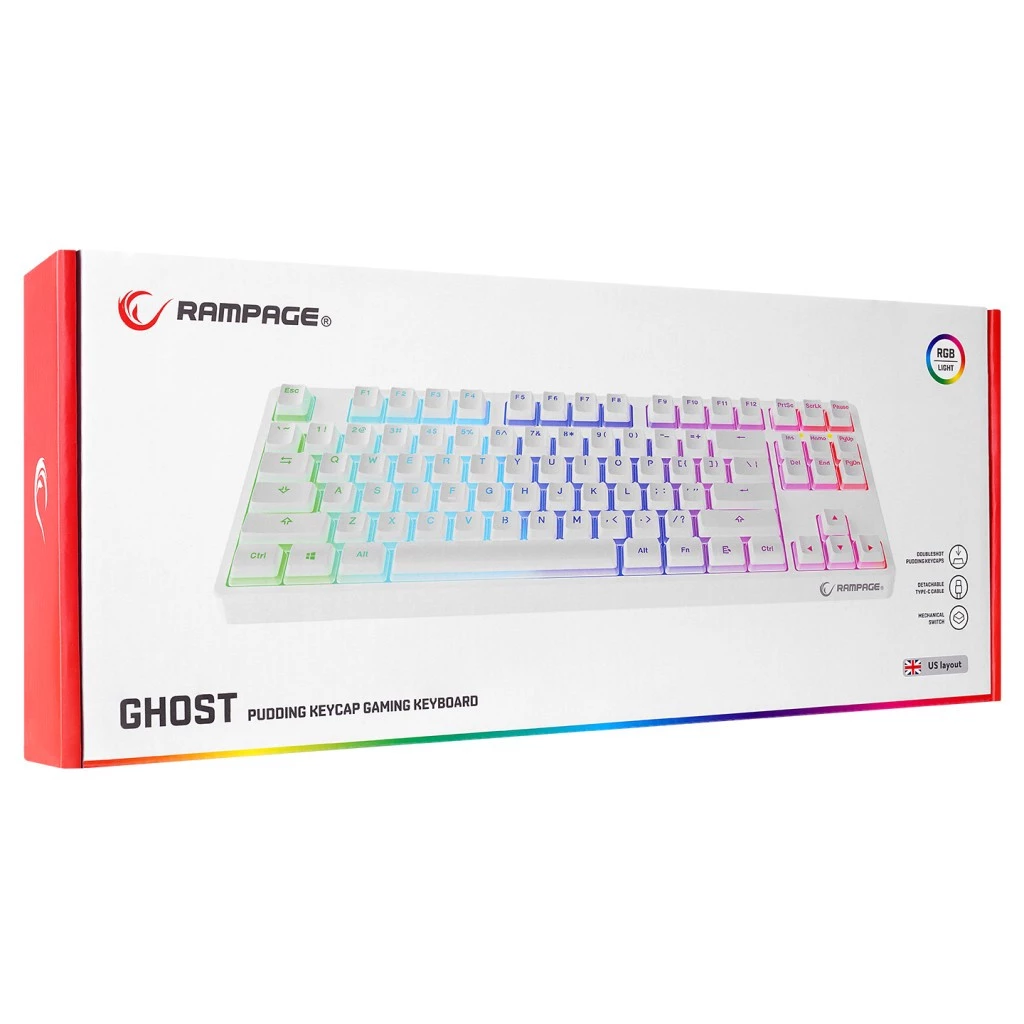 Rampage GHOST KB-R136 White Gaming Keyboard