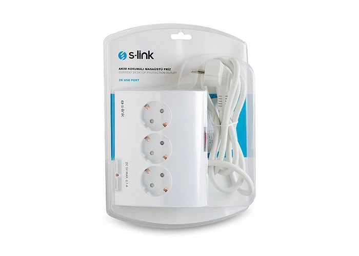 S-LINK SPG9-5-15 5 Gözlü Elektrik Uzadıcı