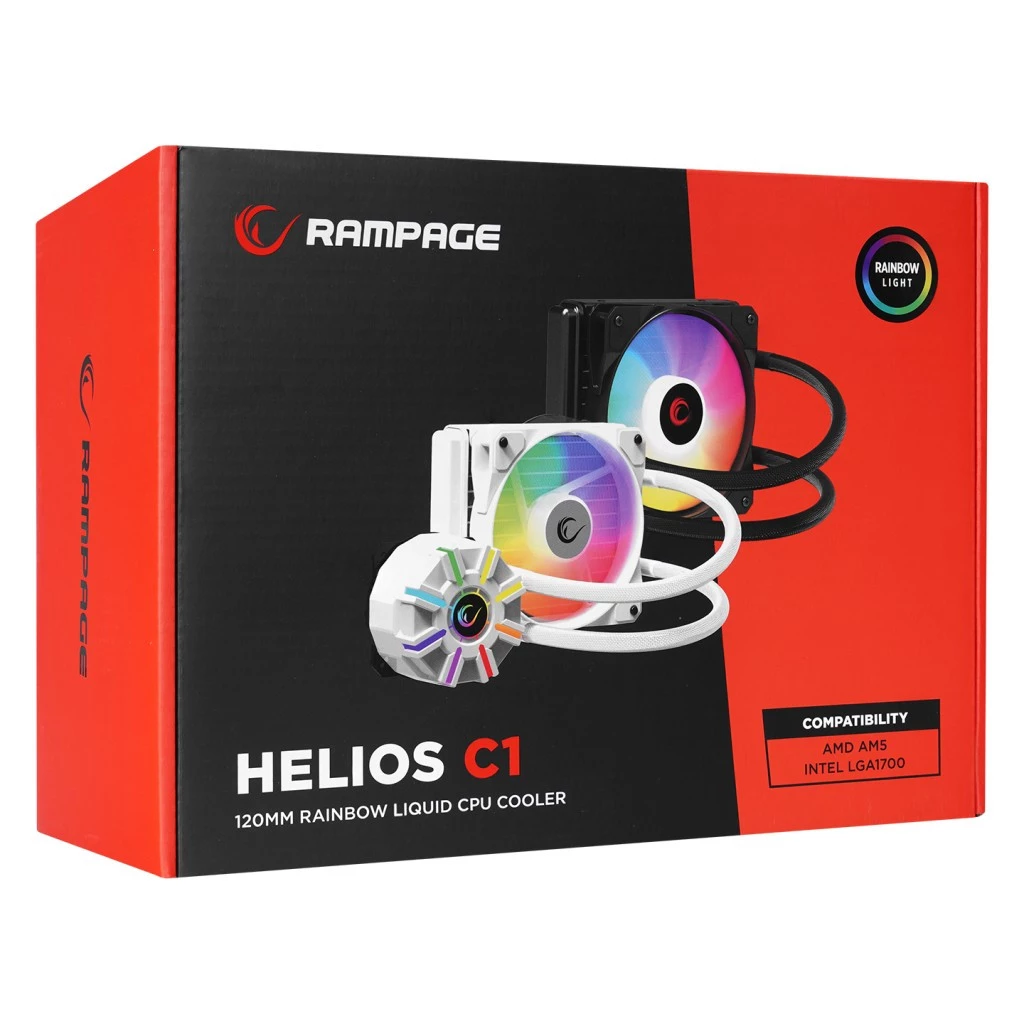 Rampage HELIOS C1 White 120 RGB Liquid CPU Cooler