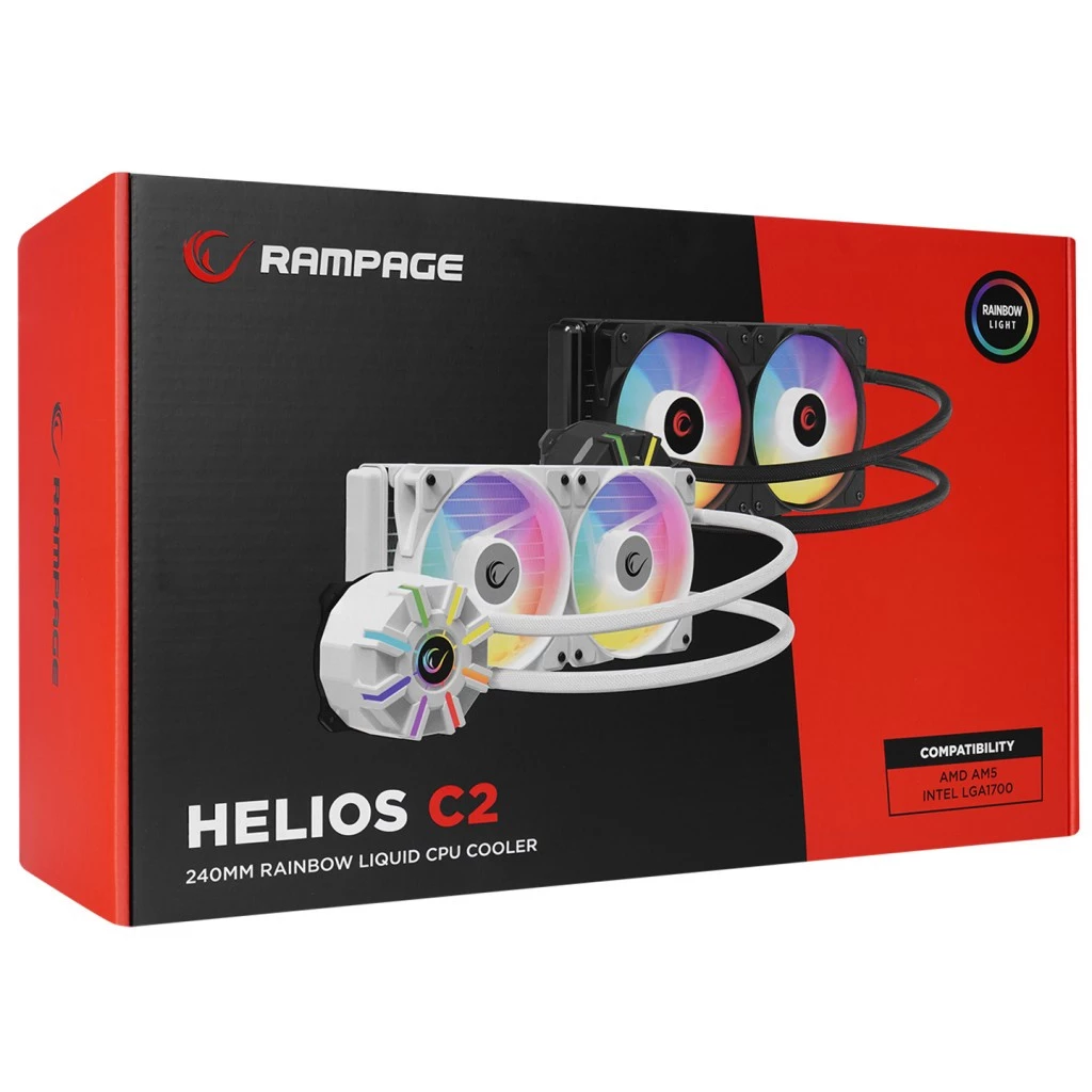 Rampage HELIOS C2 White 240 RGB Liquid CPU Cooler
