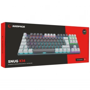 Rampage SNUG K14 Gray & White Red Switch Gaming Keyboard