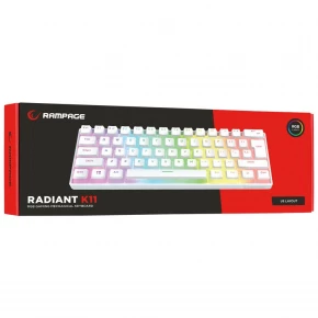 Rampage Radiant K11 White Red Switch Gaming Keyboard