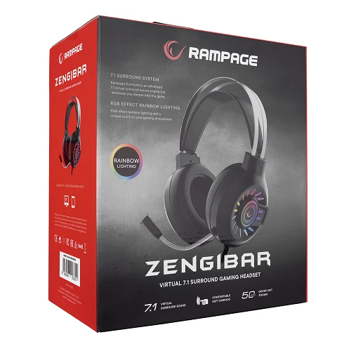 Rampage RM-K44 ZENGIBAR RGB Gaming Headphone