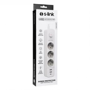S-link SPG03TC 3 Gözlü Elektrik Uzadıcı