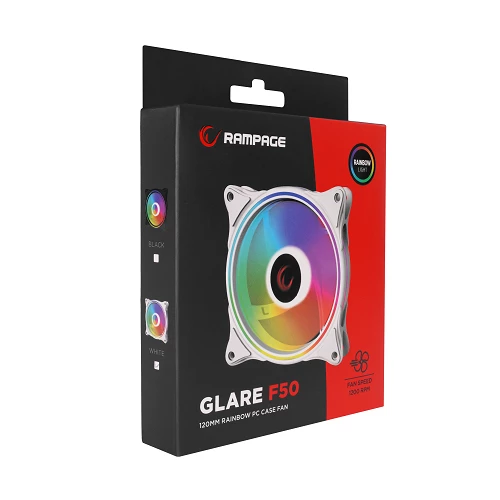Rampage GLARE F50 RGB WHITE Case Cooler