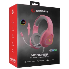 Rampage M7 MONCHER 7.1 RGB PINK Gaming Headset
