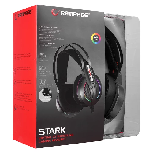 Rampage STARK RM-K6 7.1 RGB Metallic Gray Gaming Headset
