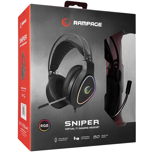 Rampage RMX-G7 SNIPER 7.1 RGB Gaming Headset