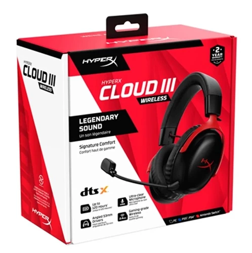 HyperX Cloud III Black/Red Wireless Gaming Headset