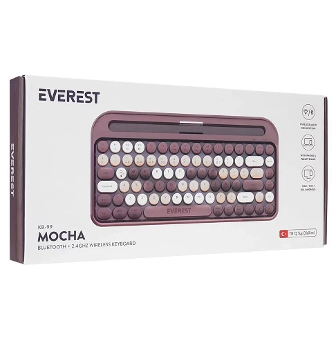 Everest KB-99 Mocha Bluetooth Keyboard