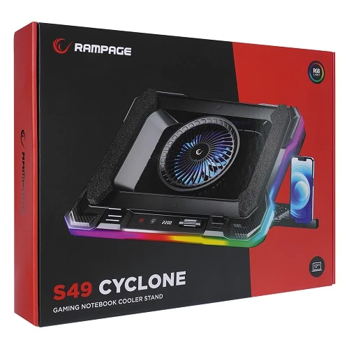 Rampage S49 Cyclone Black Laptop Cooling Stand