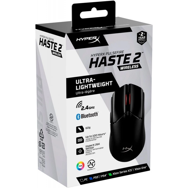 HyperX Pulsefire Haste 2 Black Wireless Gaming Mouse (6N0B0AA)