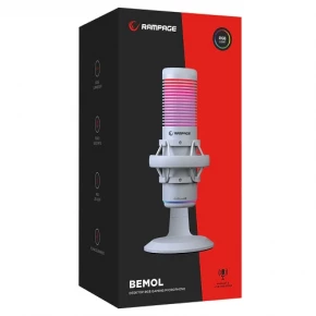 Rampage Bemol RGB Shock Mount White Gaming Microphone