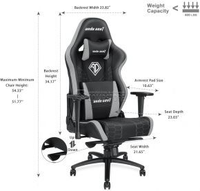 Anda Seat E-Sport Spirit King Series Gaming Chair (AD4XL-05-BG-PV)