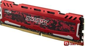 DDR4 Crucial Ballistix Sport LT Red 16 GB DDR4-2400 UDIMM (BLS2K16G4D240FSE)