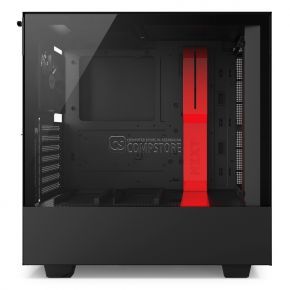 NZXT H500i ATX Computer Case, with Digital Fan Control and RGB Lighting, Black/Red (CA-H500W-BR)