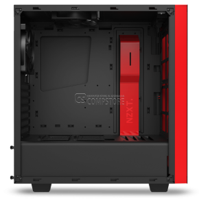 NZXT S340  Black and Red Windowed Mid Tower Gaming Case (CA-S340MB-GR)