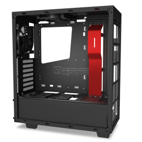 NZXT S340  Black and Red Windowed Mid Tower Gaming Case (CA-S340MB-GR)