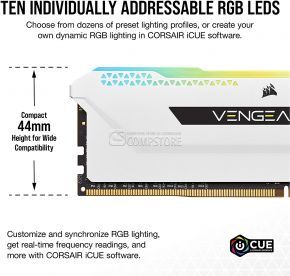 DDR4 Corsair Vengeance RGB PRO SL White 32 GB GB 3200 MHz (2x16)