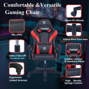Everest KL-ER10 Black & Red Gaming Chair