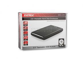 Everest HD3-240 External 2.5 USB 3.0 HDD Case Black