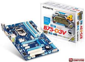 Mainboard Gigabyte GA-B75-D3V (Intel® B75 Express Chipset/ PCI-Express/ ATX/ Dual Bios/ 1155 LGA Socket)