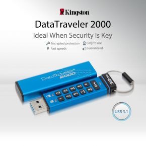Kingston DataTraveler 2000 Encrypted Keypad USB Flash Drive 16 GB