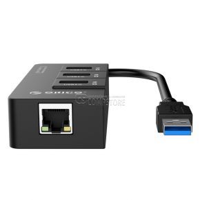 Orico USB Hub & Gigabit Ethernet (HR01-U3-BK)