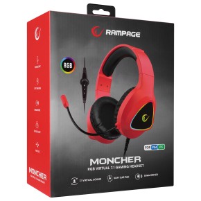 Rampage M7 MONCHER 7.1 RGB Red Gaming Headset
