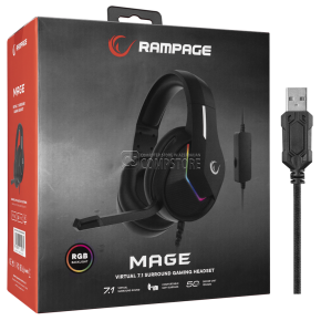 Rampage MAGE Black 7.1 RGB Gaming Headset