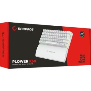 Rampage Plower K60 White Gaming Keyboard Red Switch