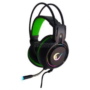 Rampage Lunatic Pro Black & Green 7.1 RGB Gaming Headphone