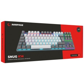 Rampage SNUG K14 White & Gray Blue Switch Gaming Keyboard
