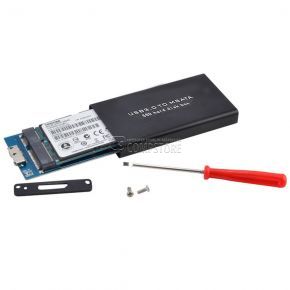 MSATA SSD Hard Disk Box USB 3.0 External Enclosure Case Black