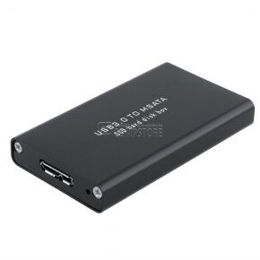 MSATA SSD Hard Disk Box USB 3.0 External Enclosure Case Black