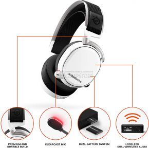 SteelSeries Arctis Pro Wireless White Gaming Headset