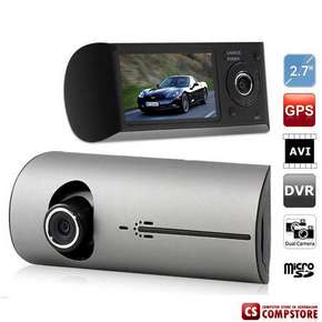 DVR R2300 G-sensor GPS Dual Lens HD 2.7" Car DVR Auto Crash CAM Camera