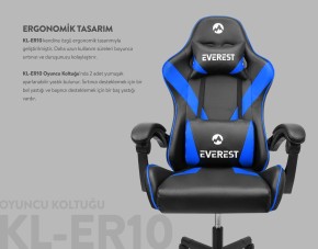 Everest KL-ER10 Black & Blue Gaming Chair