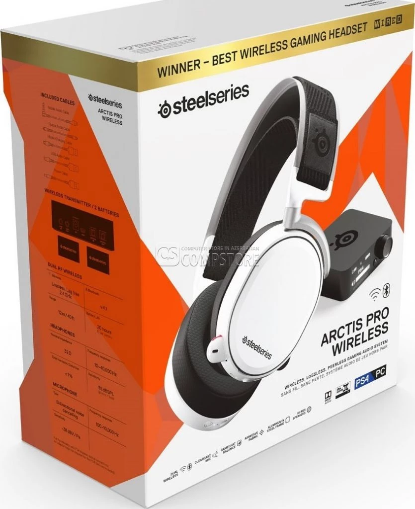 SteelSeries Arctis Pro Wireless White Gaming Headset