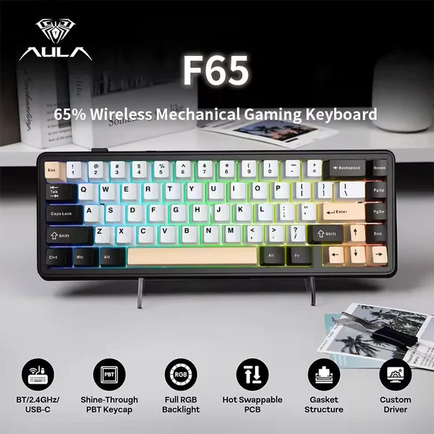 Aula F65 65% RGB Wireless Mechanical Gaming Keyboard