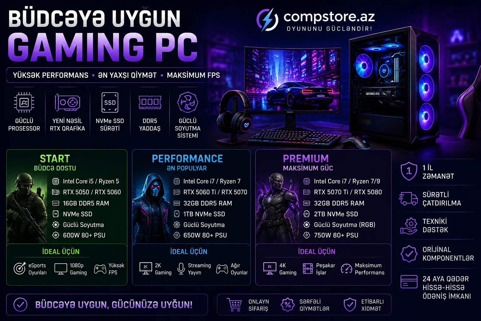 Budceye uygun gaming PC &ndash; 2026-ci ilde en serfeli oyun komputerini nece secmek olar?