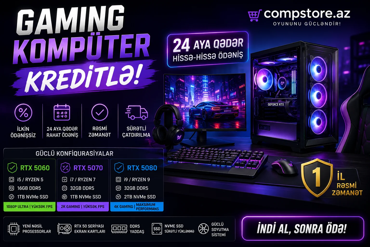 Gaming komputer kreditle almaq &ndash; 2026-ci ilde serfeli secim ucun tam beledci