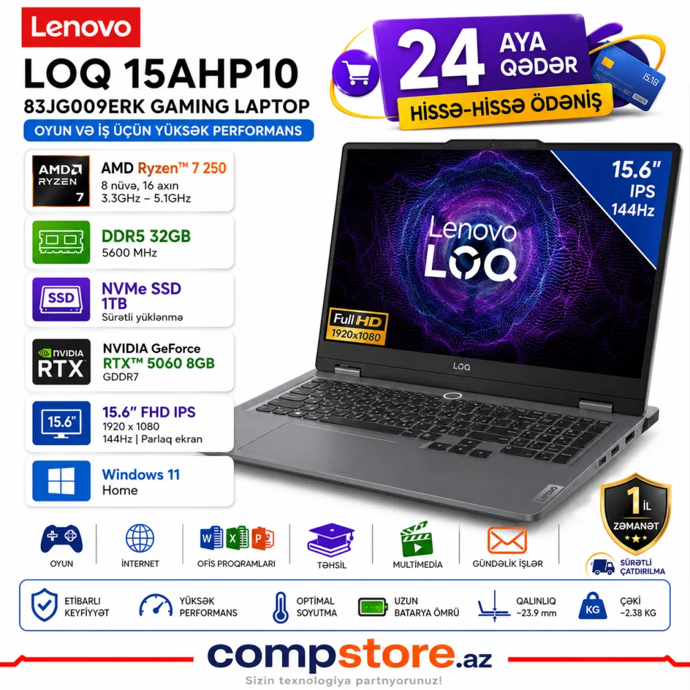 Lenovo LOQ 15AHP10 (83JG009ERK) Gaming Laptop